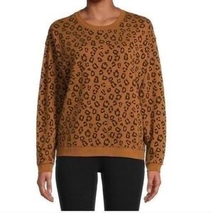 TIME AND TRUE WOMEN'S LEOPARD SWEATER